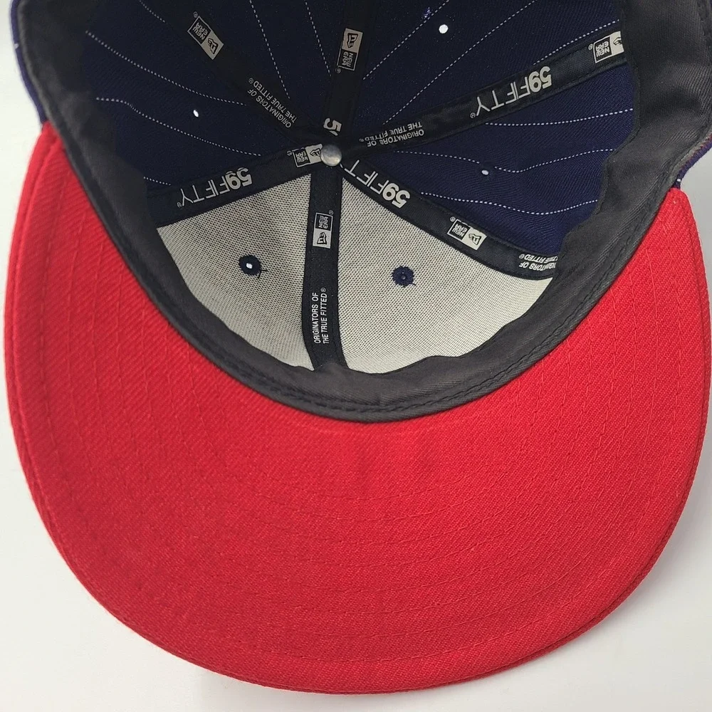 Chicago White Sox Hat Fitted 7 1/4 New Era 59Fifty Blue Red MLB‎ Pinstripes Wool